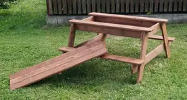 Sodo STALAS vaikiška daiktadėžė smėlio dėžė iš medžio