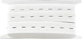 10m elastinė guma su kilpelėmis 10 metrų x 15mm pločio elastinė juosta su kilpelėmis siuvimo elastinė juosta siuvimui, balta, (101, 15mm x 10m)