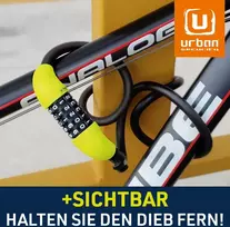Urban Ur454l dviračio spyna su plieniniu trosu, lanksčiu numerio kodu, 12 mm skersmens, 180 cm grandinė su apsaugos kodu, apsauga nuo vagystės, patvari, kompaktiška, lengvai transportuojama