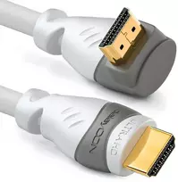 Deleycon 5 m hdmi 270° kampinis kabelis - suderinamas su hdmi 2.0/1.4 - uhd 4k hdr 3d 1080p 2160p arc - baltas