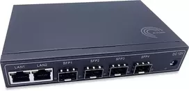 Šakotuvas Elfcam® - gigabitinis ethernet lan jungiklis su 4 x gigabit sfp 1.25g prievadais ir 2 x gigabit ethernet prievadais 10/100/1000mbps, plug and play gigabitinis jungiklis lan skirstytuvas (4 sfp prievadai)