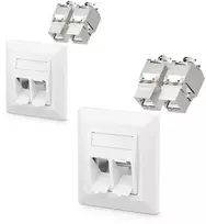 Šakotuvas 2x Vcelink Keystone Lizdai Cat7/6a Moduliai, Pilnai Ekranuoti Rj45