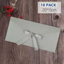 Ccomage, 10 vnt. vintažinių vokų su kaspinėliu, 22 x 11 cm, kraft popieriaus gražūs ilgi vokai vestuvių kvietimams, atvirukams, vakarėliams, gimtadieniams, Kalėdoms, festivalių dovanų kortelėms