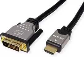 Rotronic Roline 11045870 monitoriaus kabelis Dvi Dual Link Male į Hdmi Male 1 m sidabrinis/juodas