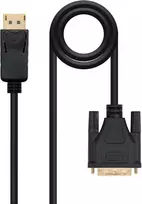 Blendend Displayport į Dvi konverterio kabelis, juodas, 1.0 m ilgio, idealiai tinka prijungti įrenginius su Displayport išvestimi prie monitorių arba projektorių su Dvi įvestimi.