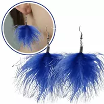Ilgi kabantys auskarai plunksnos kutai aksominiai purūs minkšti boho