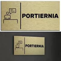 Nerūdijančio plieno lentelė Portiernė 10x20 šlifuoto aukso spalvos + lipdukai