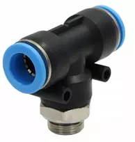 T jungtis pneumatinė T 14 3/8 Pb14-g03 žarna 14mm sriegis 3/8"