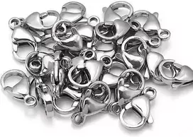 Yieur 100 vienetų papuošalų užsegimų rinkinys, omaro tipo užsegimas, nerūdijantis plienas, 12 mm apyrankės užsegimas, omaro tipo užsegimas „pasidaryk pats“ amatams, papuošalų gamybai (nerūdijantis plienas)