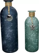Khevga marinistinės dekoracijos vazos, marinistinis rinkinys iš 2, 26 ir 20 cm aukščio (mėlyna/žalia)