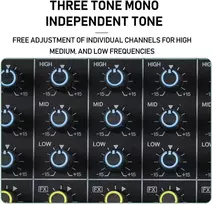 Weymic E-series profesionalus mikšeris įrašymui Dj scenos karaoke muzikos aplikacijoms su Usb jungtimi kompiuterio įrašymui, Xlr mikrofono lizdas, 48v maitinimas profesionalams (8 kanalų)