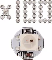 Gerui ws2812b eco rgb lydinio laidai 5050 su pcb radiatoriumi (10 mm x 3 mm) smd balti led lustai, 100 vnt.