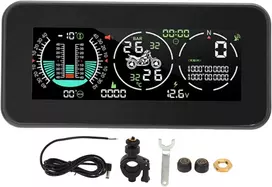 Padangų slėgio stebėjimo sistema Abs atspari aukštai temperatūrai gradientinis matuoklis Gps Hud ekranas su 2 išoriniais Tpms davikliais motociklams