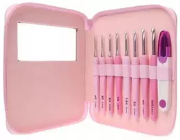 Hobby&home Nėrimo vąšelių rinkinys dėkle 8vnt Ergonomiškos nėrimo vąšelės su rankena, žirklutės