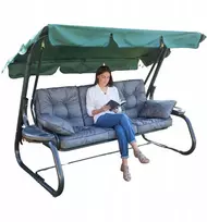 Hobbygarden Sūpynių pagalvėlė sodo suoliukui, 3 dalių komplektas, atspari vandeniui, anti-uv, 150 cm