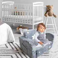 TV staliukas Hb.ye vaikiška sofa-lova mini kėdė 2-in-1 sulankstoma vaikiška kėdė poilsio kėdė minkšta kėdė (pilka)