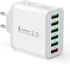Usb įkroviklis, 6 prievadų įkrovimo adapteris, 33 w adapterio įkrovimo kištukas su qc 3.0 greituoju įkrovikliu, kelių, usb kištuko maitinimo šaltinis, skirtas iphone 14 13 12 11 pro max, ipad, mobiliajam telefonui 12