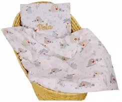 Patalynės komplektas Pataliukai su užpildu vežimėliui lovytei lopšiui 60x75 Mozės krepšiui