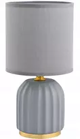 Luminex Stalinis šviestuvas su pilkai auksiniu gaubtu, naktinė keraminė elegantiška lemputė