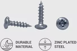 100 vnt. cinkuoti plokščiagalviai medvaržčiai 3.5x13 mm