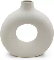 Pevfeciy keraminė vaza, modernus namų dekoras, vazos pampų žolei, rankų darbo balta keraminė vaza džiovintų gėlių amatų ornamentai biuro namų dekoravimui