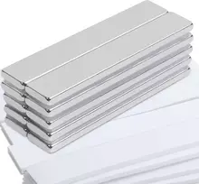 Min ci 10 neodimio magnetų rinkinys, ypač stiprūs dideli stačiakampiai magnetai 60 x 10 x 3 mm, lipnūs magnetai, savaime lipnūs stiprūs magnetai virtuvės spintelėms, stiklui, magnetinei lentai
