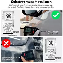 Dažų plėvelės storio matuoklis Rdinscos Automobilio dažų matuoklis Automobilio kėbulo dangos storio matuoklis 0-1300μm Lcd ekranas skirtas geležiai aliuminiui