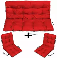 Pagalvės Rattan baldams 180x60x50, 2+1 komplektas, raudonos