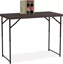Relaxdays sulankstomas sodo stalas, aukštis 74 x 120 x 60 cm, plastikas, plienas, reguliuojamo aukščio, 6 asmenims, stovyklavimo stalas, rudas