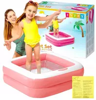 Intex Pripučiamas vaikiškas baseinas 85x85x23 cm, rožinis