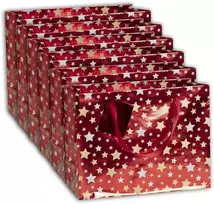 Clairefontaine 212903cpack - 5 dovanų maišelių rinkinys - aukščiausios kokybės pirkinių formatas - 32 x 13 x 24,5 cm - 210 g - žvaigždės raudoname fone - dovanų pakavimas - idealiai tinka: