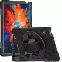 Gerutek dėklas, skirtas Lenovo Tab P11 Pro 2020 11.5 colių (tb-j706f/j706l), smūgiams atsparus tvirtas apsauginis dėklas su pasukamais stovais, riešo dirželiu, peties dirželiu, šarvuotas dėklas, skirtas Lenovo Tab P11 Pro 11.5 colių
