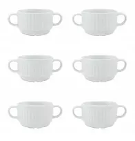 Lubiana Daisy 6x sultinio puodelis 300 ml 6 vnt. 6 asmenims, balta porcelianas