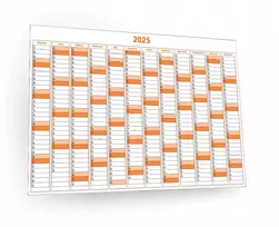 Orange Jufimi 2025 m. firminis didelio formato kalendorius-užrašų knygelė 120x90 Oranžinis
