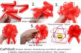 Capiso 6 x didelis traukiamasis kaspinas 18 cm l traukiamasis kaspinas raišteliu polyband dekoratyvinis kaspinas dovanų kaspinas (mix 35)