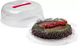 Snips Delice Winter torto transportavimo dėžė su 4 saugos užsegimais | Torto gaubto skersmuo 28 cm x aukštis 9 cm | Pagaminta Italijoje | Be Bpa ir ftalatų, raudona