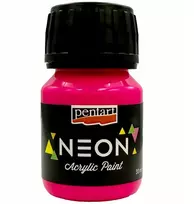 Penosil Neoniniai Uv švytintys akriliniai dažai Pentart, meniniai, ryškūs, 30 ml, rožiniai
