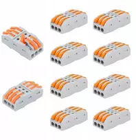 10x Adelid greita jungtis, elektros jungtis, perėjimo gnybtas, gnybtų blokas laidui ir lanksčiam laidui 6x4