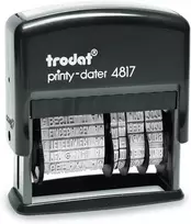 Trodat Printy 4817 tekstinis datos antspaudas, data ir 12 tekstų, savaime nusidažantis antspaudas, 48 x 3,8 mm, juodas