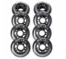 Grivel Juodi riedučių ratukai Raven 82a Pu 76mm, 8 vnt.