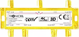 Tronicxl 6 krypčių skirstytuvas premium tv kabelio adapteris antenos skirstytuvas kabelinė televizija dvbc, pvz., unitymedia skirstytuvui unicable 6 krypčių hd suitable 4k hdtv dc passage fm radio palydovinės sistemos