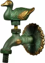 Nostalgia išėjimo ventilis "duck" 11213, 1/2 colio, patinuotas žalvaris, ilgas atstumas nuo sienos, vientisa sieninė rozetė