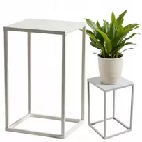 Metalinis stovas gėlėms, baltas, 40 cm, loft stiliaus, pagamintas Lenkijoje