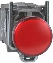 Schneider Electric Harmony Xb4 signalinė lemputė, metalinė, paprastas lęšis, integruotas led, pramoninis valdymas, 230-240v ac, xb4bvm4, raudona