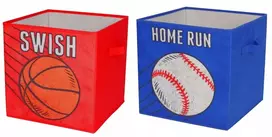 2x Lacarte tekstilinė dėžė žaislams, kaladėlėms, home swish, raudona