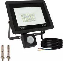 Led prožektorius su judesio davikliu, 30w, 6000k, 3000lm, atsparus vandeniui Ip66