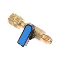 Oro kondicionavimo šaltnešio rutulinis ventilis 1/4  Sae tiesus uždarymo ventilis R134A R410A R22 R12 pildymo žarnoms AC šaltnešis mėlyna