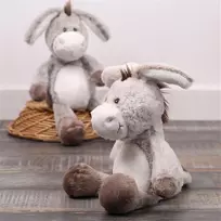 Minkštas pilkas asiliukas - pliušinis žaislas vaikams