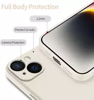 Qasyfanc silikoninis telefono dėklas, skirtas iphone 14, su 2 apsauginėmis plėvelėmis, itin mikropluošto tpu skystas silikonas su kameros apsauga, atsparus įbrėžimams, visapusiška apsauga, 6,1 colio (baltas)