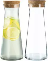 Stiklinė vandens karafa su kamščiu limonadui sultims 1l 2vnt